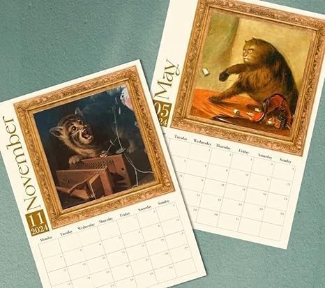 Miniatura 6 de Calendario de gatos medievales extraños, divertido calendario medieval 2024, calendario medieval de gato 2024, 2024, lindo gato gatito calendario de