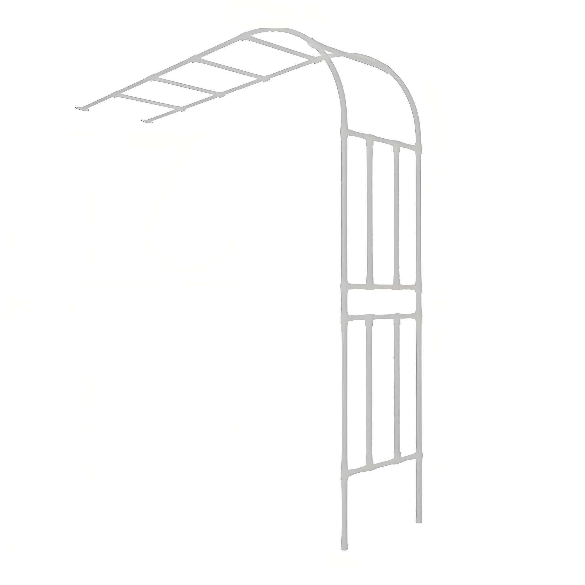 Traliccio da giardino in metallo per piante rampicanti, supporto per rose a semicerchio, supporto da parete, 1,2 m x 2,4 m, bianco, resistente, decorazione per esterni