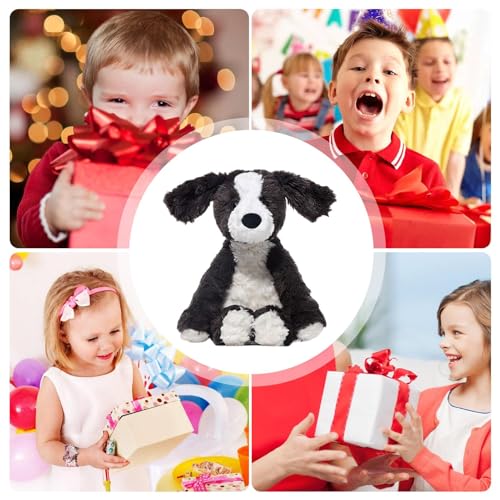 Border Collie Hund Kuscheltier Schwarz Weiß Hund Stofftier Realistisches Kuscheltier Border Collie Kuschelbares Welpe Plüsch Hundespielspielzeug für Kinder Kinder Mädchen Familie Freunde