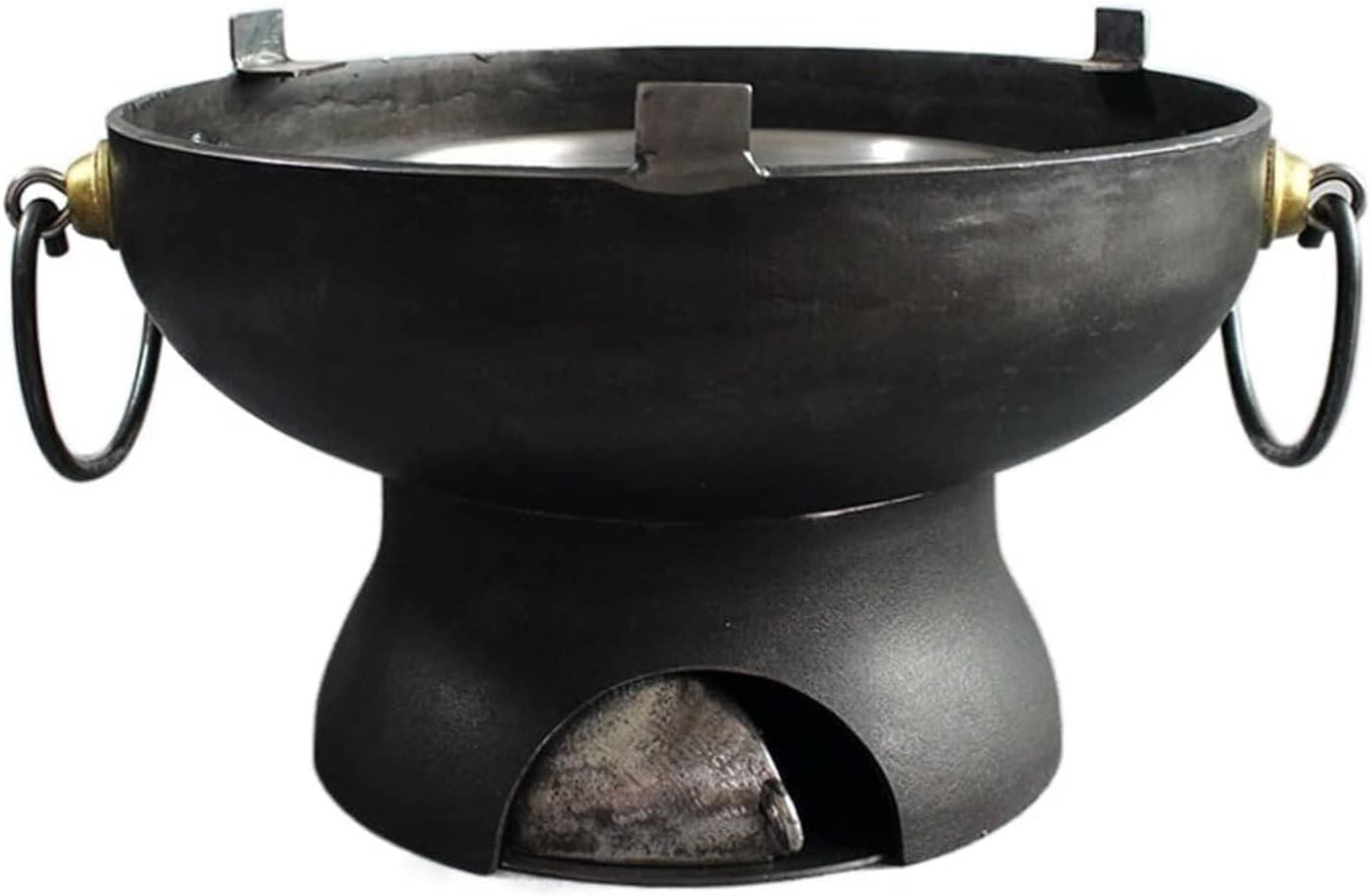 Portable Gas & Charcoal Outdoor BBQ Oven, Cast Iron & Stainless Steel Barbecue Grill For Camping, Beach & Picnic (3-5 People)