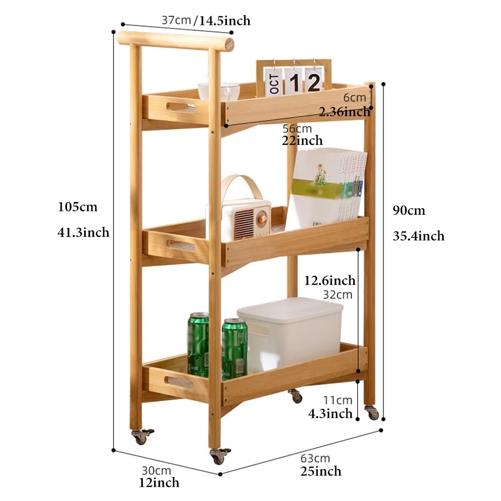 Scaffale estraibile ruote bloccabili organizzatore cucina dispensa(Brown,3 Tier)