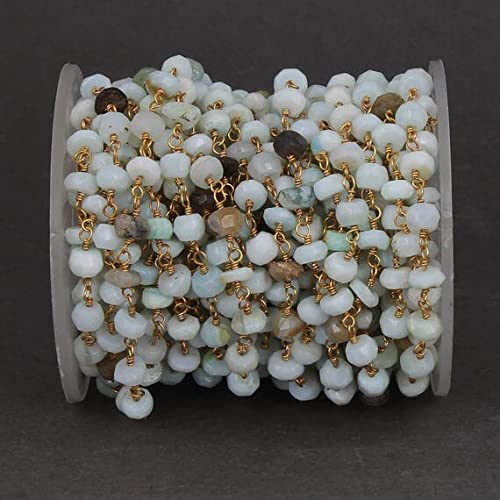 Chaîne opale du Pérou LKBEADS en fil plaqué or 24k pour bijoux d'exception