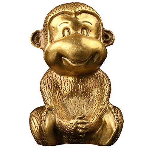 Statue de singe en laiton Feng Shui sculpture artisanale haut de gamme pour bureau