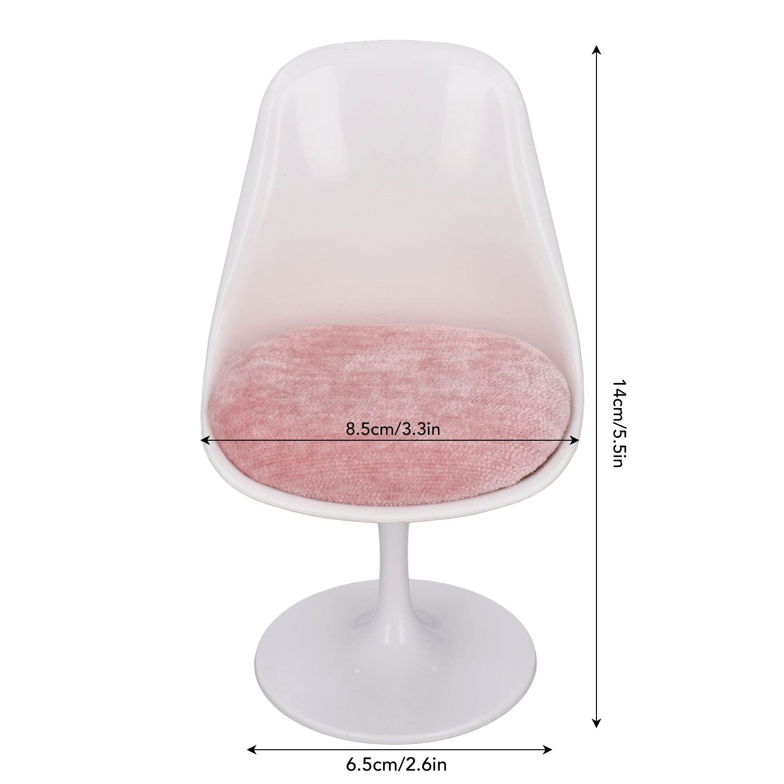 Dollhouse Round Feet Casual Rotatable Chair, Dollhouse Furniture Office Chair Bar Chair for 1:6 Scale Doll House Handlebargrip Simulation Furniture(Without Armrest£©