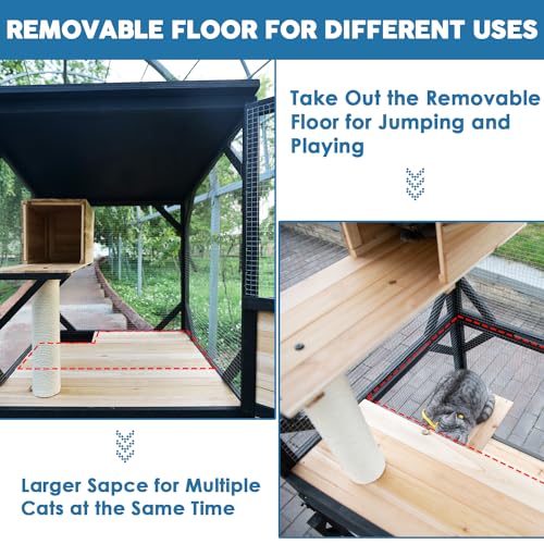 Image of Cat Catio Cat House Outdoor Enclosure Window Large Outside Patio, 4 Wheels