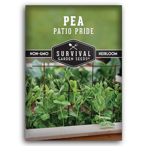 Patio Pride Pea Seeds for Planting - Compact Bush Peas for Container and Patio Gardens, High Yield...