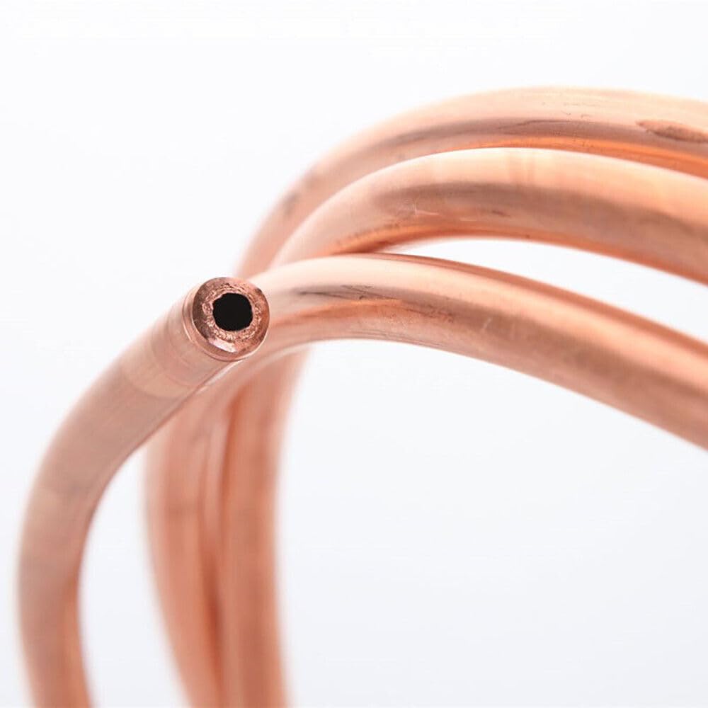 Rura miedziana miękka 2 mm-16 mm w zwoju – trwała rura miedziana do wody, gazu i projektów DIY – długość 2 metry, 1 szt.(10mm x 1.5mm)
