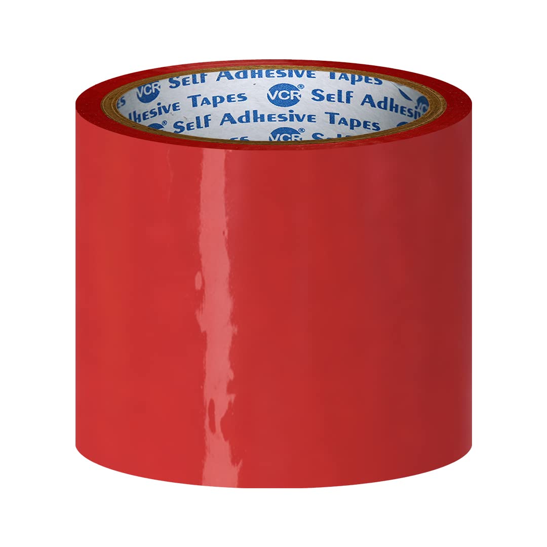 VCR Red Color Tape - 50 Meters in Length - 96mm / 4" Width - 09 Rolls Per Pack - BOPP Self Adhesive Tape for Arts and Craft use, Box Packing, Office and Home use (B07RT8RLJ8) Amazon Price History, Amazon Price Tracker