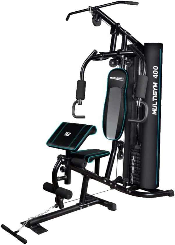 BEHUMAX - Máquina multifunción Multigym 400 - multiestacion de Gimnasio para Espalda, Hombros, Brazos, piernas, Triceps, hasta 45 kg