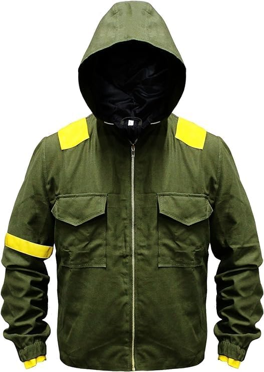 Image of Mens Lightweight Cotton Bomber Green Hoodie Jacket