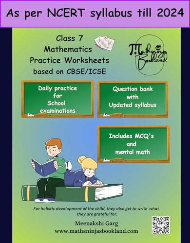 Image of Class 7 NCERT CBSE /ICSE Mathematics Question Bank Practice Book with Mental Math by Mathsninjas Bookland
