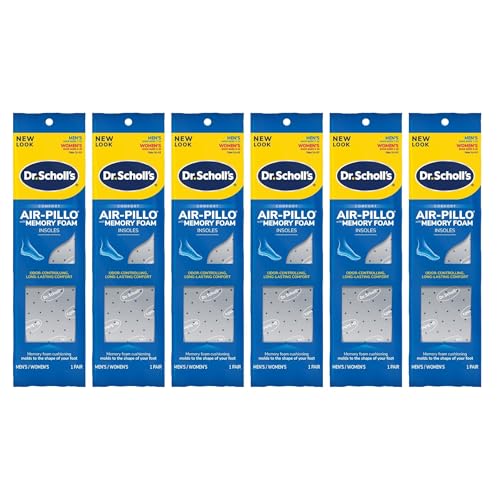 Dr. Scholls Double Air Pillo +1 pair Insole Unisex (Pack of 6)mens size 7-13 Womens size 5-10