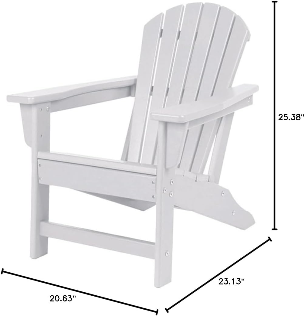 NewTechWood Child Adirondack Patio Chair Weather Resistant, Easy Installation, Widely Used in Outdoor, Fire Pit, Deck, Lawn, Outside, Garden Chairs (Ivory)