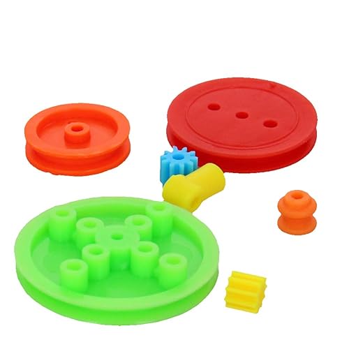 Miniatura 9 de Fielect Juego de engranajes de plástico de 84 tipos combinación de engranajes de polea de correa de plástico para motor de CC y modelos de juguetes