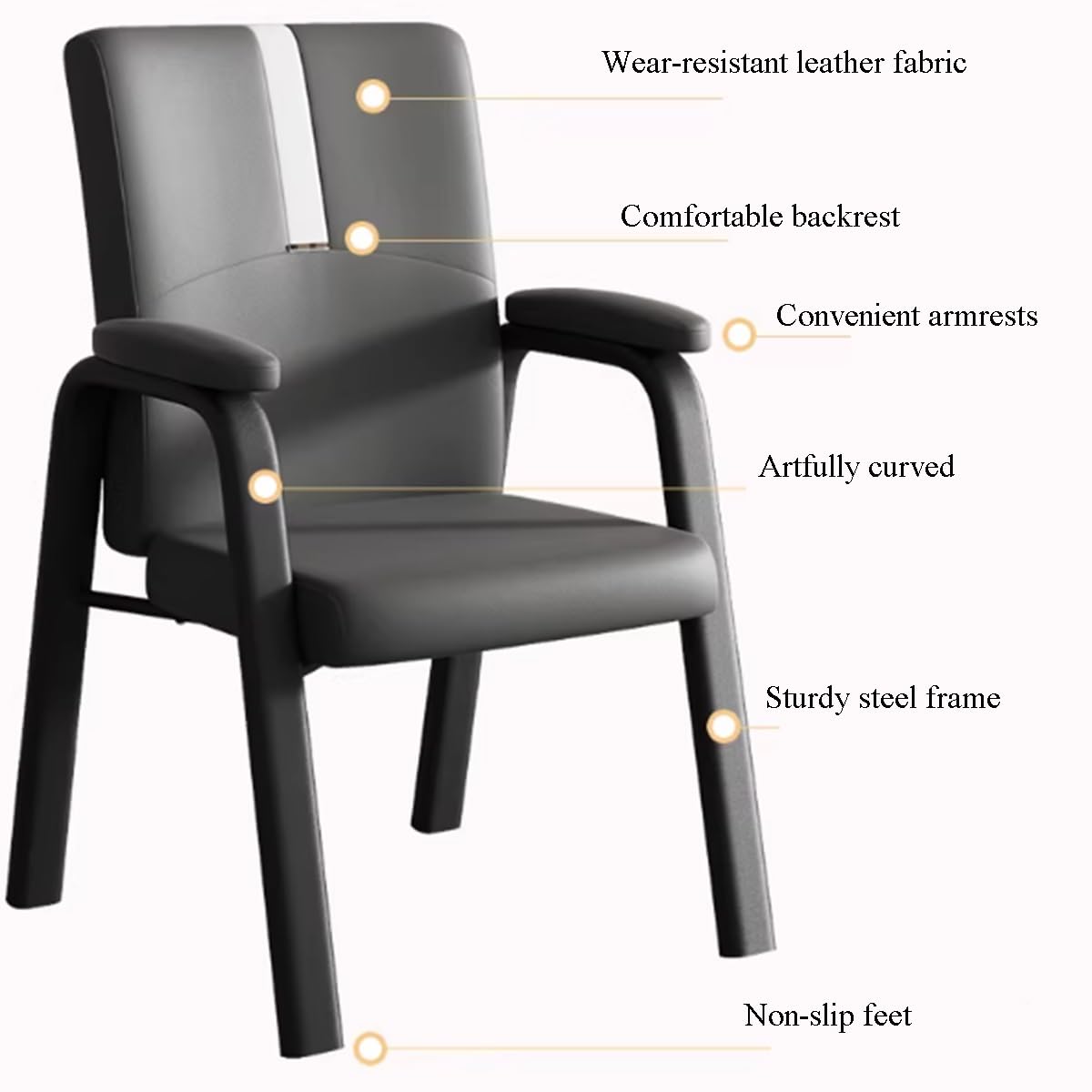 Ergonomischer Bürostuhl Mit Armlehnen Gästestühle Mit Metallgestell Für Den Warteraum Zu Hause Bürostühle Für Konferenzräume Sofa-Sessel Lesesessel Für Das Wohnzimmer(Groen)