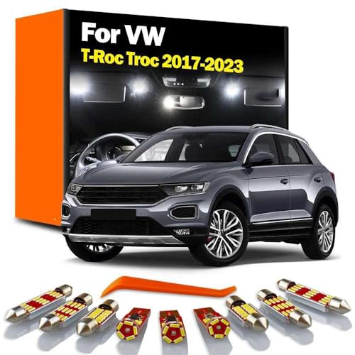 10����LED�C���e���A�}�b�v�h�[���g�����N���C�g�L�b�g�AVW T-Roc Troc 2017 2018 2019 2020 2021 2022 2023�p
