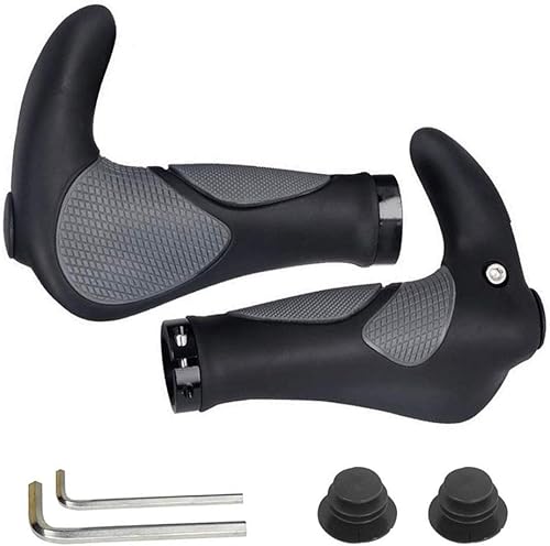 Miniatura 3 de Un par de manillares de bicicleta empuñaduras suaves antideslizantes para manillar de bicicleta, manillar y llave de cuerno de buey