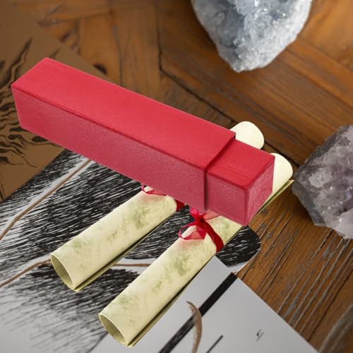 Image of EXCEART 2pcs Red Poster Tube Extendable from 9 inch to 15 inch Artwork Storage Tube for Documents Photos Posters and Art Adjustable Storage for Home