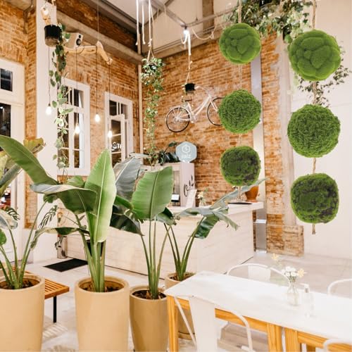 3 Bolas de musgo artificial colgantes para decoración de interior en hogar 3