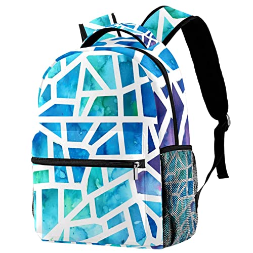 Bolsos de hombro ergonómicos con patrón de triángulo azul para camping