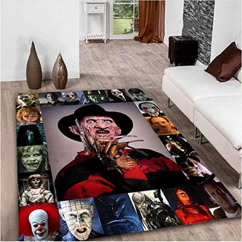 LFRAQY Alfombras de Suelo con Personajes de películas de Terror, alfombras Antideslizantes para Dormitorio y Sala de Estar, alfombras de película 180x280cm