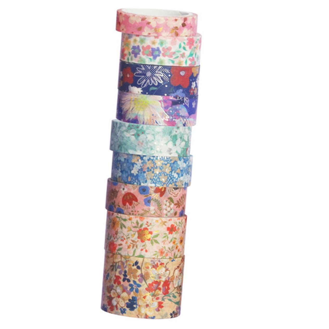 Artibetter 3 Sätze Diy Washi Tape Mit Frischen Blumenmustern Dekorative Klebebänder Für Scrapbooking Journaling Und Bastelprojekte Handgefertigte Designs Für Gestaltung 9 Rollen * 3