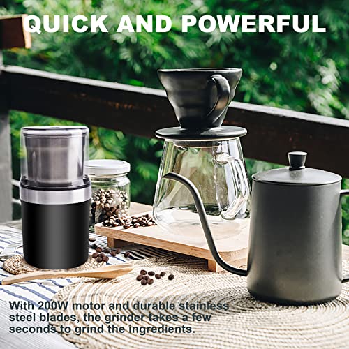 Luvcosy Multifunctional Electric Grinder With Detachable Blades, 4.2 Oz Coffee Grinder With Removable Stainless Steel Bowl, Spice Grinder With Mesh Screen, Black Multipurpose Grinder For Coffee Beans #TOP2