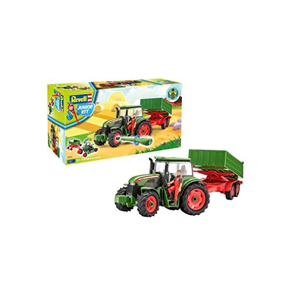 Revell Revell_00817 817 Junior Kit-Traktor mit Anhänger und Spielfigur 4 der Bausatz mit dem Schraubsystem für Kinder ab…