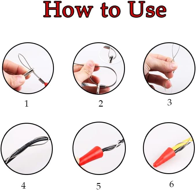 Fish Tape 5-50M Dia.6mm Nylon Electric Cable Push Pullers Tape Wire Cable Puller Fiberglass Electric Cable Wire Puller Electrical Tool(25M)