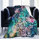 Throw Blankets Galaxy Mandala Super Soft Cozy Warm Plush Fluffy Blanket Lightweight Fuzzy Fleece Fla