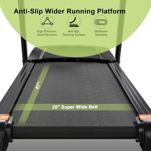Image of Treadmills for Home, Treadmill with 0-15% Auto, 4.0HP Folding Electric Treadmil, 20 inch Wide Running Machine with Bluetooth Speaker & Pulse Monitor, 350 LBS Weight Capacity