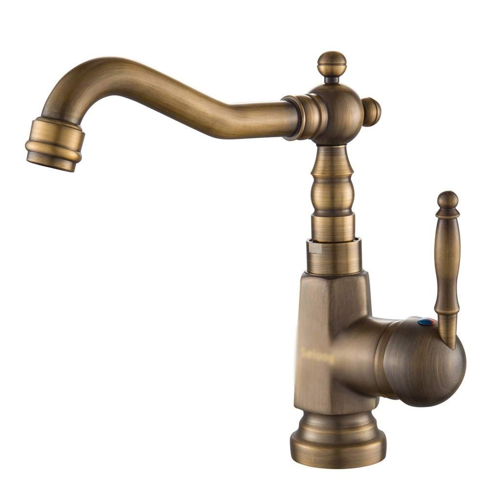 Le robinet européen chaud et froid pour lavabo en cuivre pivotant sain
