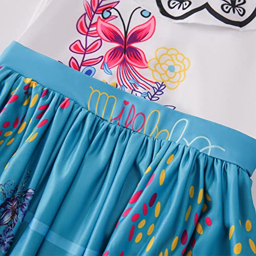 Yipkorra Encanto Mirabel Costume For Girls Cosplay Isabella Outfit Princess Halloween Dress Up With Earrings (130（5-6Years）, Mirabel B) #TOP3