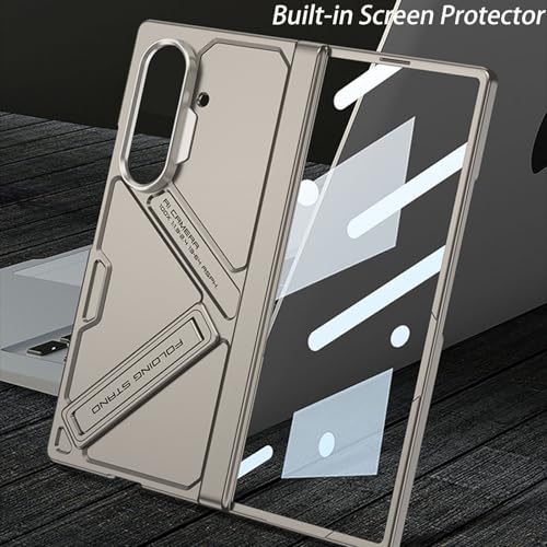 Coque Samsung Galaxy Z Fold 7 grise avec protection écran et béquille réglable - 5