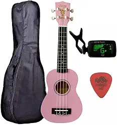 Ukulele Rosa Seven Soprano Suk-07 PI C/Capa e Afinador
