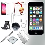 Apple iPod Touch 6th generation Music player, 32GB -GRAY- w/ iTouch Accessory Kit includes; Bluetooth Speaker + Clear Case & Screen Protector + ipod 5-Angle Adjustable Stand + iPod Stylus Pen + Cloth