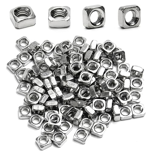 200pcs M3-0.5 Square Nuts,M3 Square Nut,304 Stainless Steel,Metric,M3 x 0.5mm Tiny Nuts Coarse Thread Fasteners for 3D Prints Home Repairs and Professional Engineering
