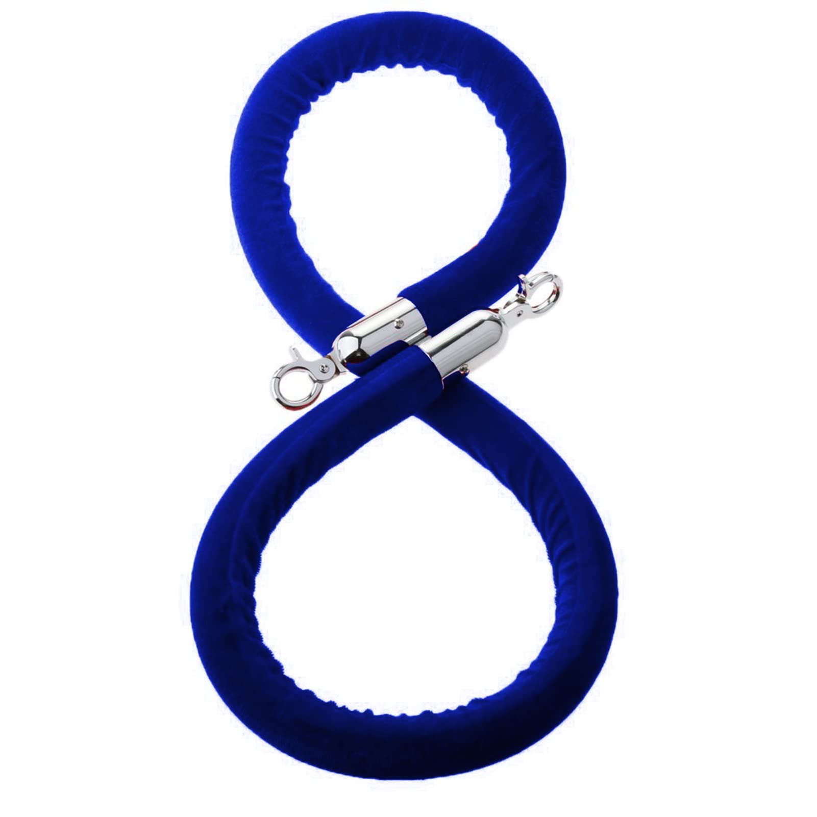 Cuerda trenzada azul para control de multitudes de 2,5 m de largo para divisor de colas en interiores y exteriores, fuerte y perfecta para eventos