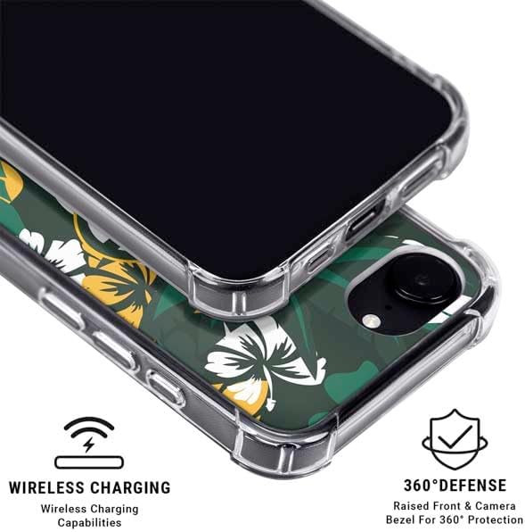 Skinit Clear Phone Case Compatible with iPhone 16e - Officially Licensed NFL Green Bay Packers Tropical Print Design
