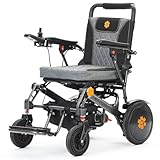 Pegasus Pediatric Electric Wheelchair for Kids Teenagers Seniors, Flat-Free 4 Solid Wheels, 5' Thick Seat for Comfort, Bult-in LED Headlights, Digital Joystick USB Port, Lightweight 45 lb - Black