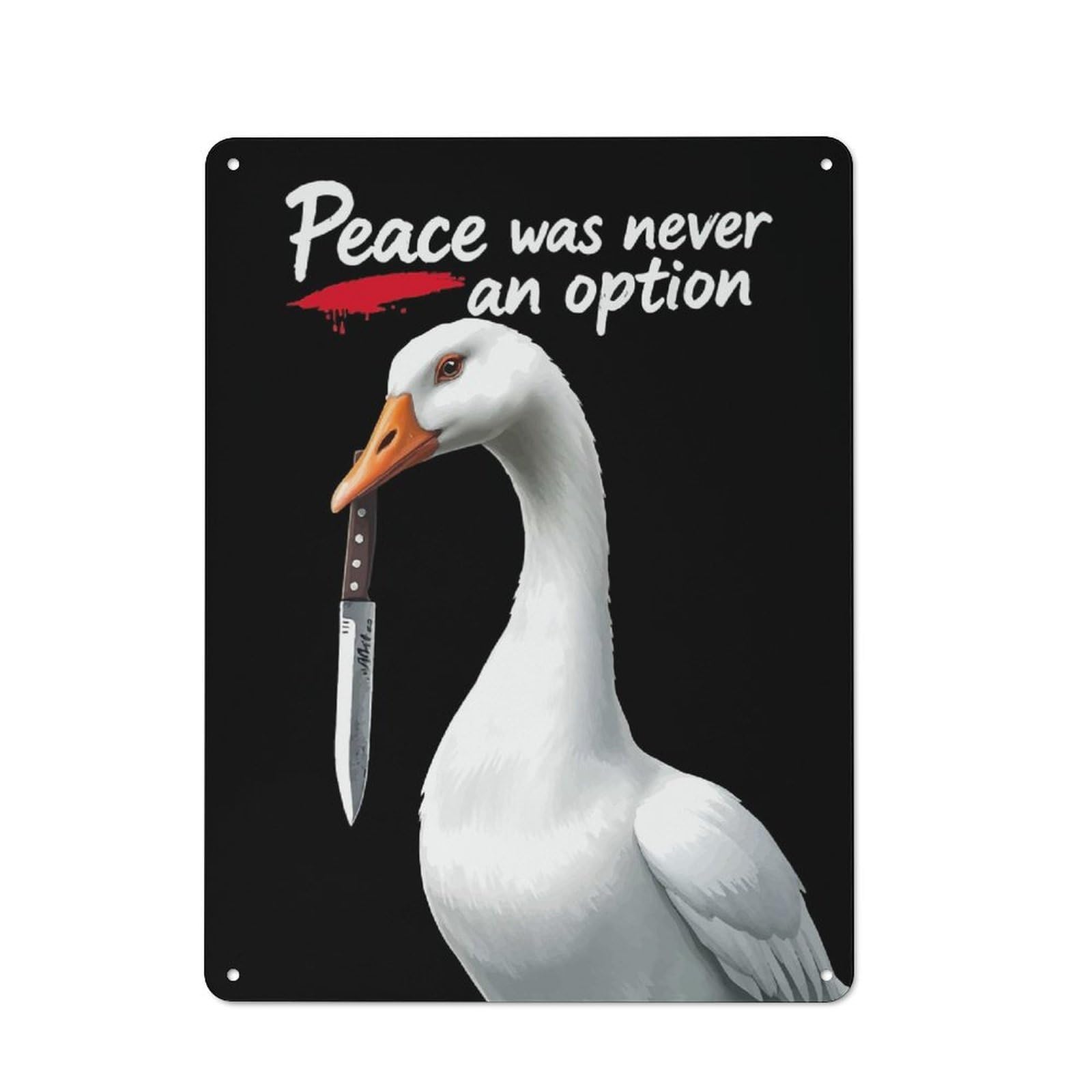 Junmoney Goose With Knife 2 Casual Metal Wall Decor 40X30cm, Tin Sign For Greenhouse, Garden Room, Cafe Or Entryway