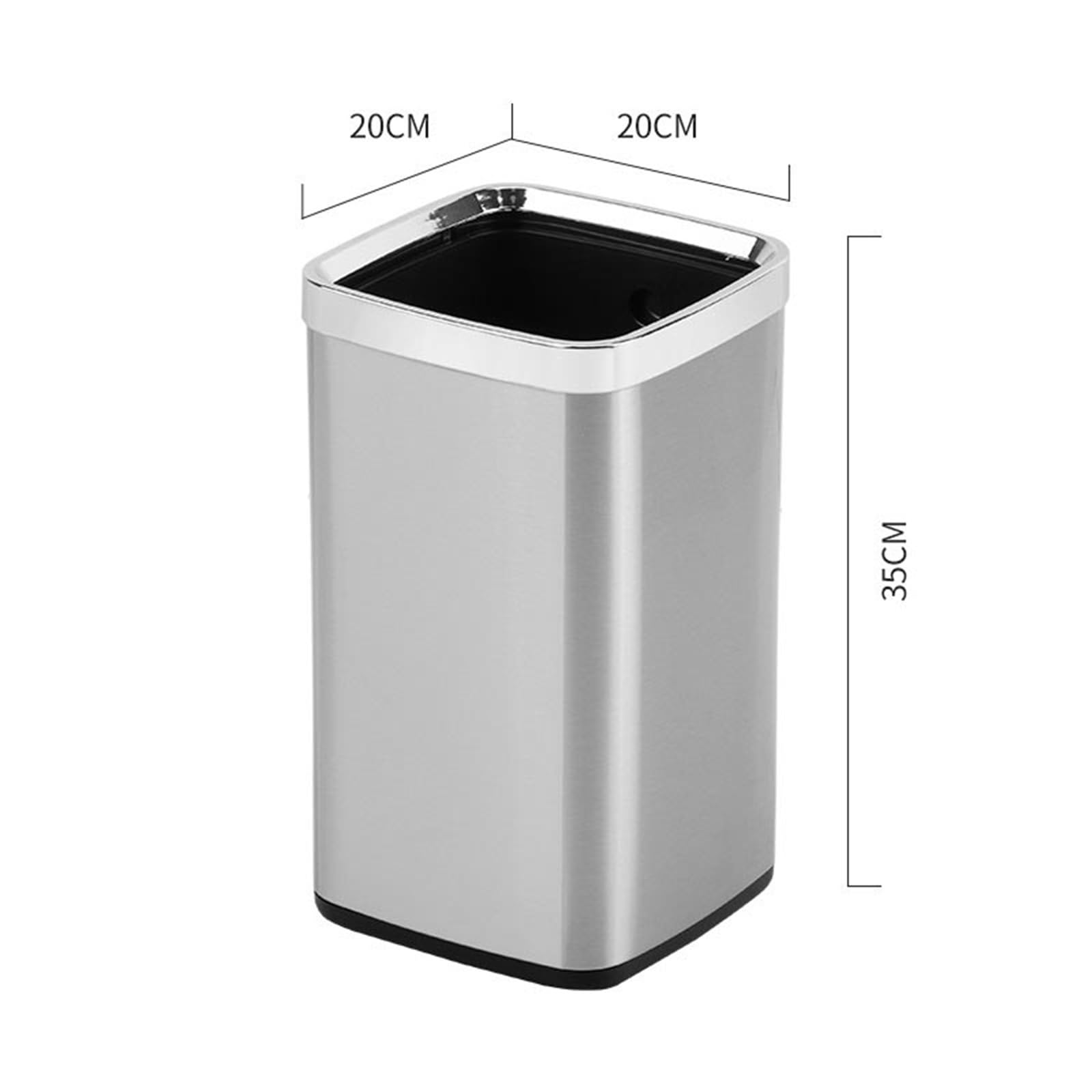 Mülleimer Offener Mülleimer Im Badezimmer Des Büros Küchenabfalleimer(Silver)