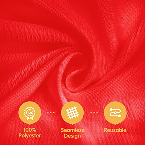 Image of BRILLMAX 10 Pack Red Tablecloths 60x102 Inch for 6ft Rectangle Tables | 150 GSM Polyester Fabric, 15 inch Standard Drop, Water, Stain & Wrinkle Resistant Cloth Cover for Wedding Reception Banquet Party
