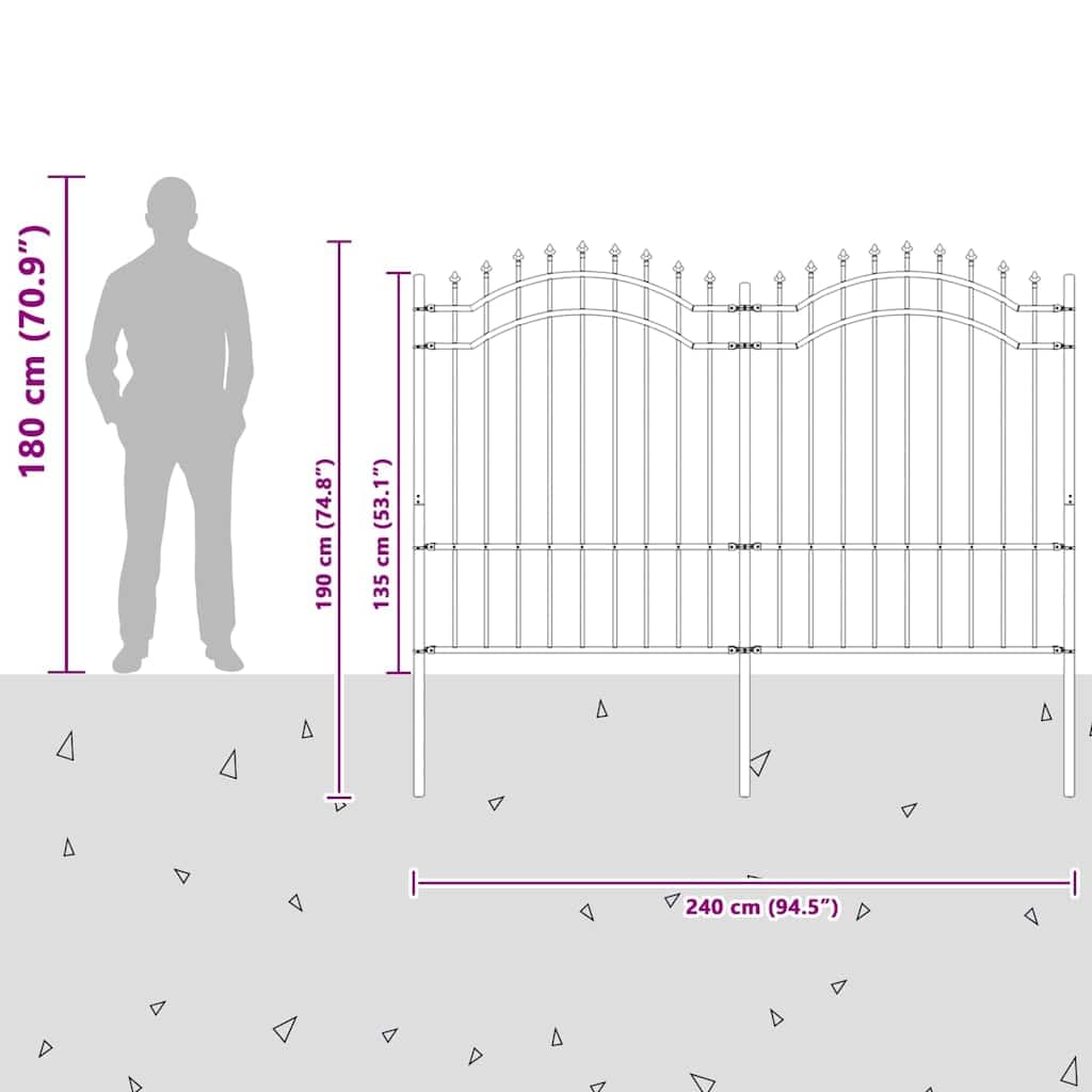 Generico Recinzione per Giardino Bianco 190 cm,Articoli di ferramenta,Barriere e recinzioni,Pannelli per recinzioni-42003971