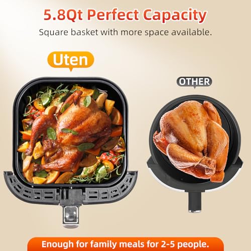 Airfryer58qt55lutenelectricairfryerwithtemperaturecontroltimernonstickfrybasket1700whighpowerfastovenoillesscookerdishwashersafeagreatkitchenassistant  Urban Country Home Decor Air fryer 58qt55l uten electric airfryer with temperature control timer non stick fry basket 1700w high power fast oven oilless cooker dishwasher safe a great kitchen assistant  urban country home decor