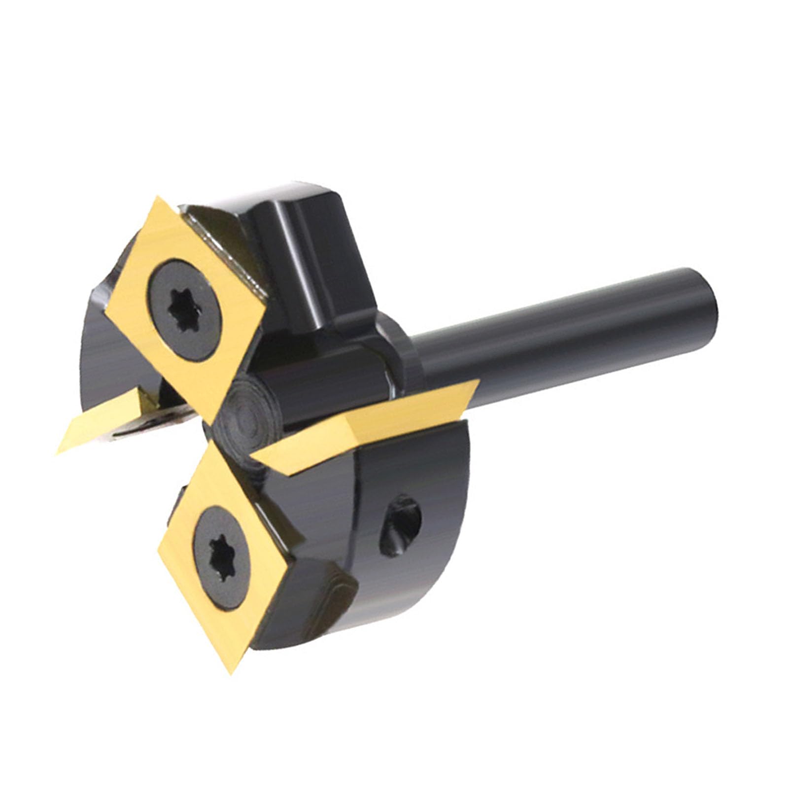 Bewinner Broca para Enrutador de Superficie de Spoilboard con Revestimiento de Ti de 1-3/8", Vástago de 1/4", Broca para Aplanamiento de Losa de 4 Flautas para CNC, Procesamiento y Cepillado de
