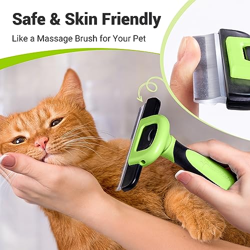Image of MIU COLOR Pet Grooming Brush, Deshedding Tool for Dogs & Cats, Apple Green