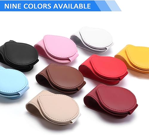 Miniatura 6 de Soporte magnético para lentes de sol para automóvil, soporte universal de piel sintética para lentes de sol, boletos, auriculares, tarjetas, visera,