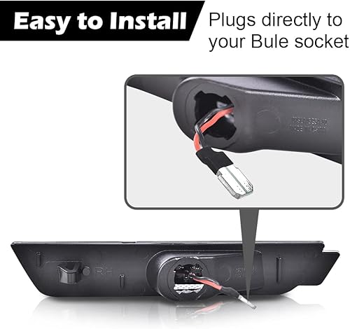 Miniatura 8 de G-PLUS Par de luces LED de marcador lateral para guardabarros trasero, lente blanca compatible con Chevy Camaro LS  LT  SS  Z28  ZL1 2010-2015