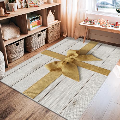 Tapis rectangle 1,2x1,8m beige à poils bas style rustique pour salon - 4